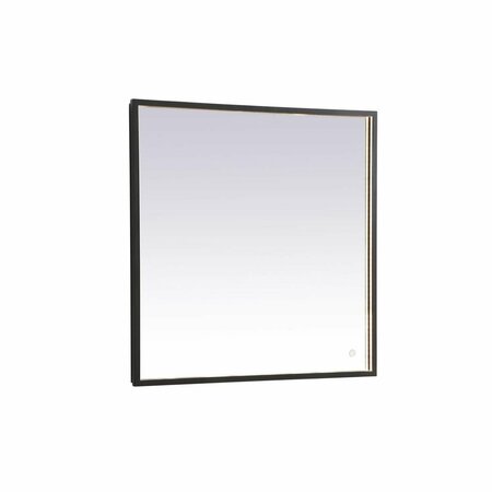 BLUEPRINTS 30 x 30 in. Pier 3000K 4200K & 6400K LED Mirror with Adjustable Color Temperature in Black BL2208734